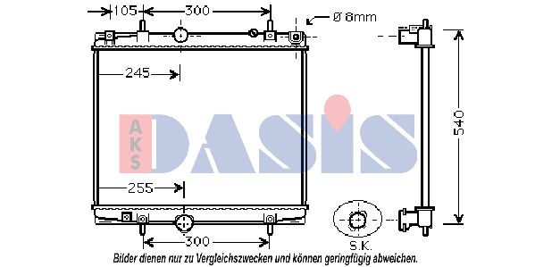 AKS DASIS Radiators, Motora dzesēšanas sistēma 160085N